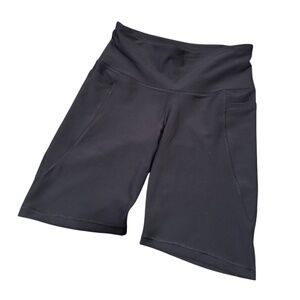 Old Navy active high rise black mid-length biker shorts with side pockets size M